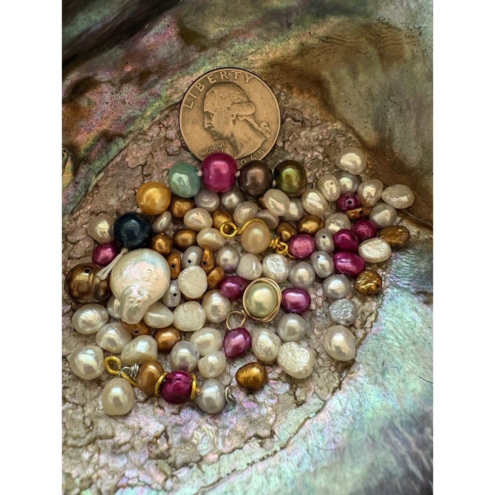 Lot of Freshwater Pearls Lustrous Multicolored Drilled #2